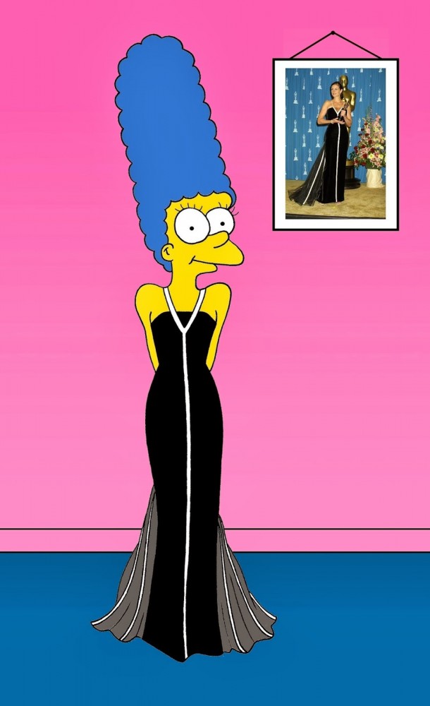 Marge Simpson Valentino Garavani Julia Roberts Art Cartoon Illustration