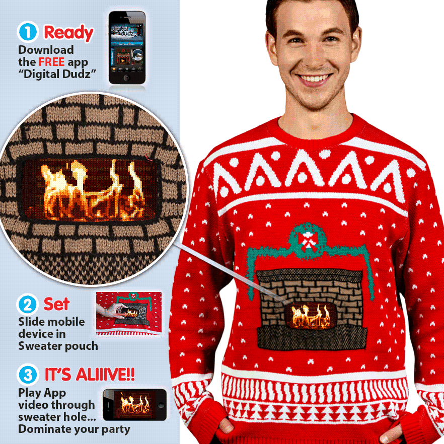 Digital Dudz, sweaters navideños con efectos manejados por una App