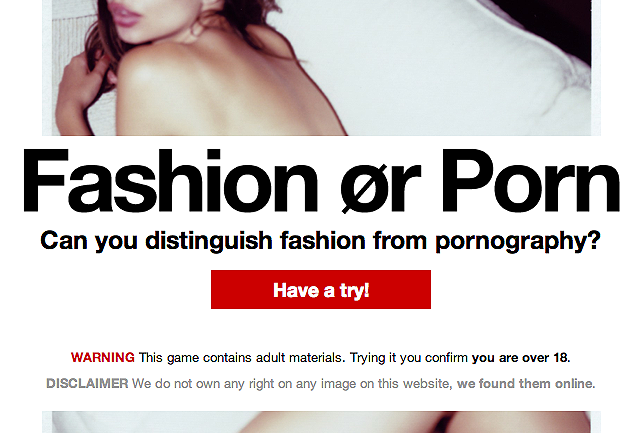 “Fashion or Porn”: el juego que te hace distinguir entre moda y pornografía