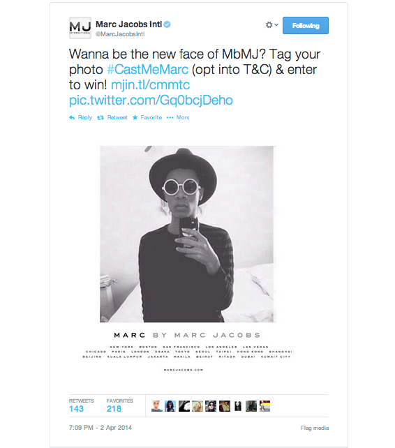 #CastMeMarc: la campaña de Marc Jacobs para encontrar a su próximo rostro a través de Twitter