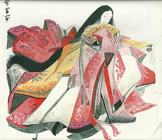 Junihitoe: Vestuario femenino de la corte japonesa