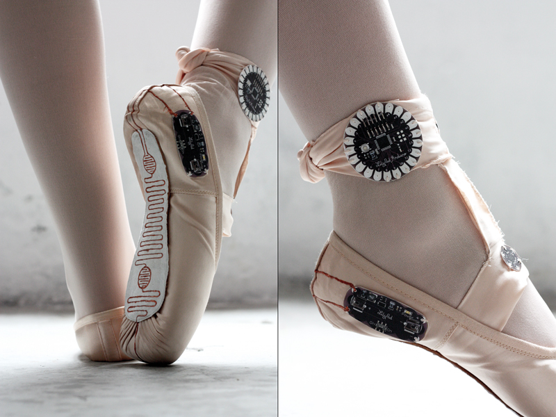 E-Traces: Zapatillas de ballet que crean dibujos a partir del movimiento de la danza