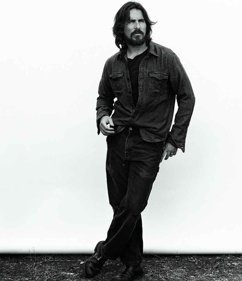 Christian Bale en blanco y negro por Mikael Jansson, 2014