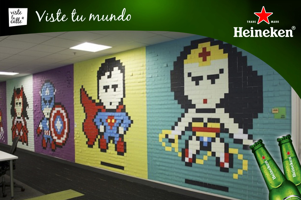 Increíbles murales de Post-it retratan a distintos superhéroes en una oficina de San Francisco #HeinekenLife