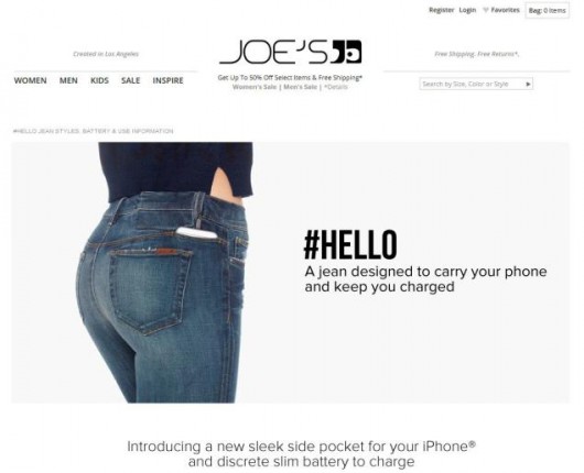 Este es #Hello Joe’s, el par de Jeans que carga tu teléfono