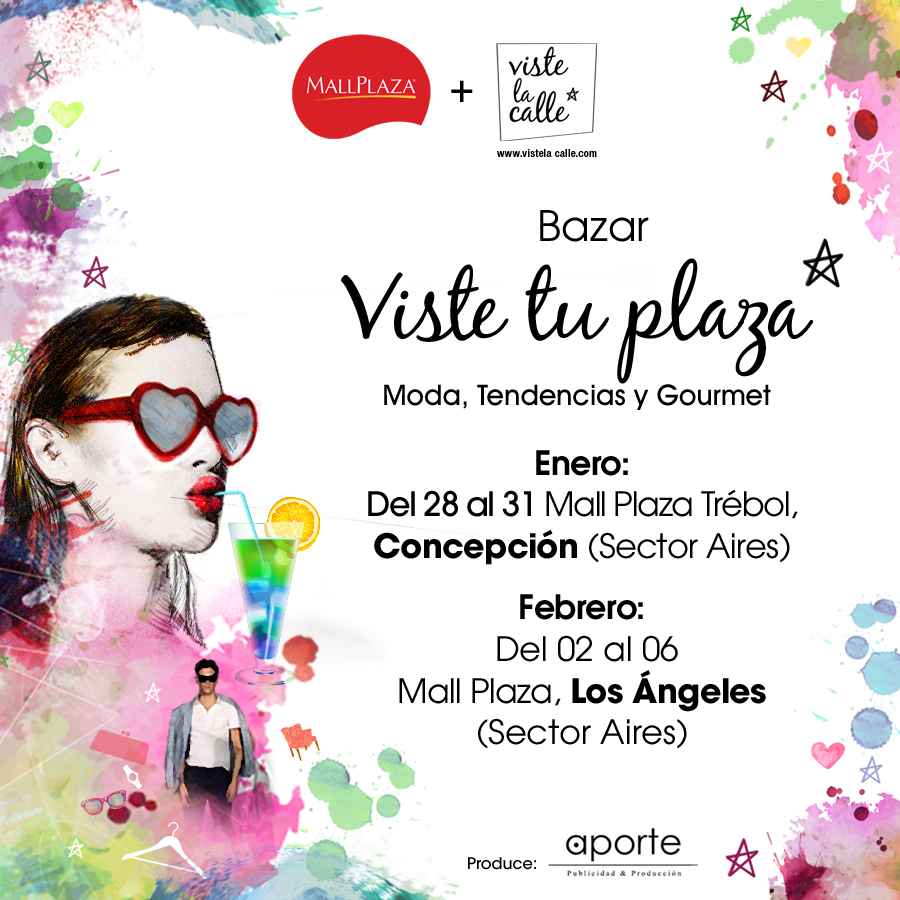 Entre el 28 de enero y 6 de febrero estaremos con el bazar VisteTuPlaza en Concepción y Los Ángeles