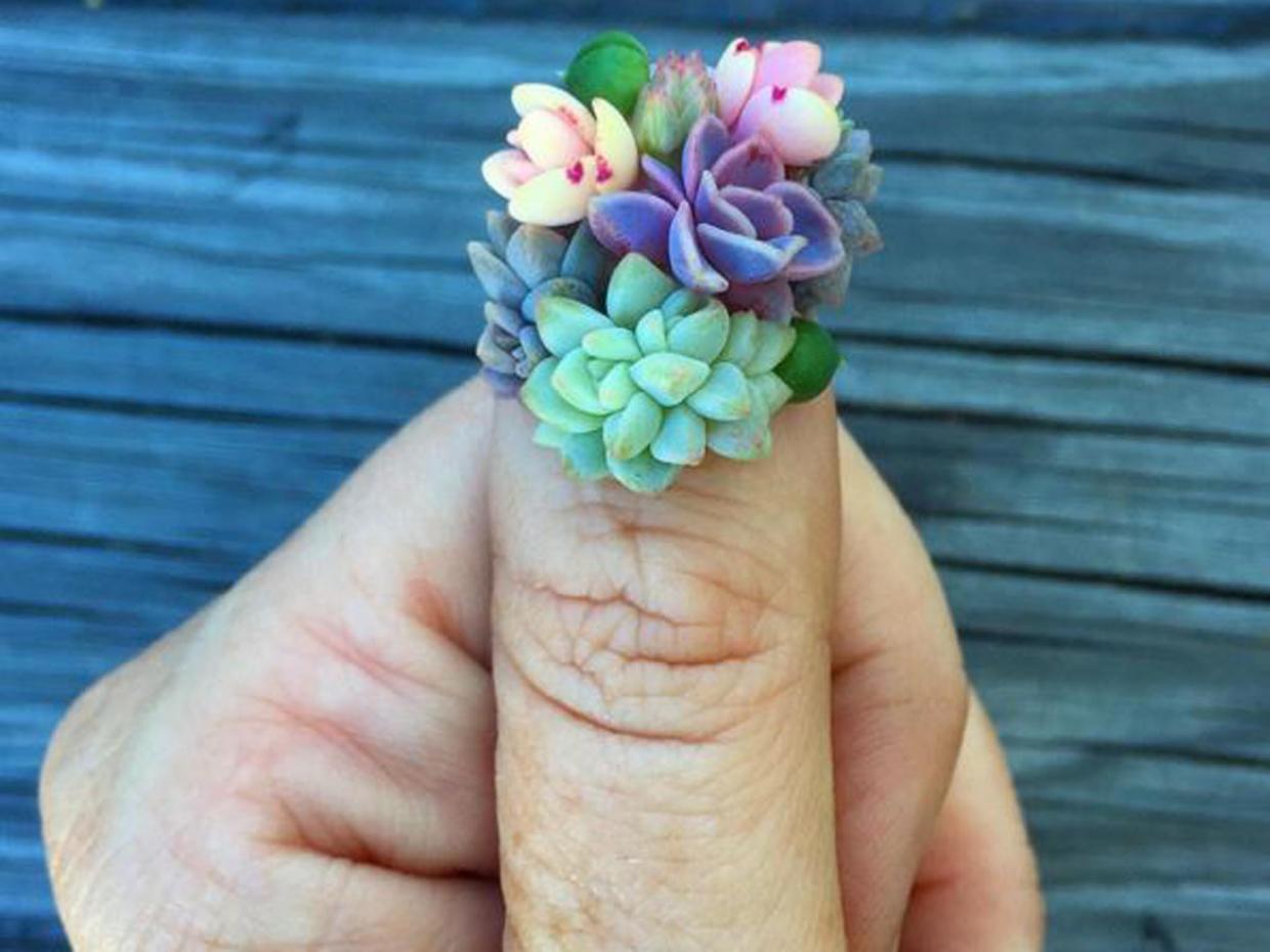 Estas uñas de suculentas llevan el nail art a otro nivel
