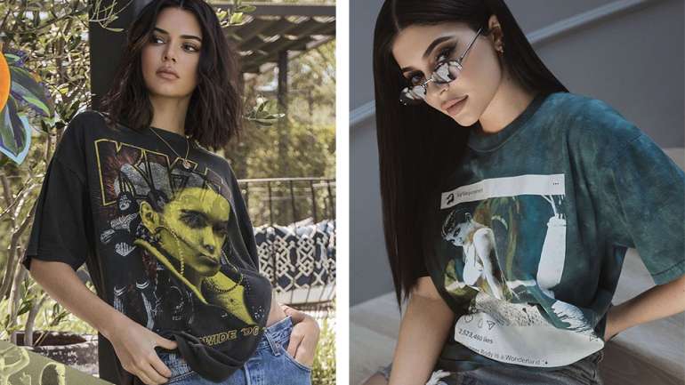 Kendall y Kylie Jenner lanzan una colección “vintage” de poleras muy controversial 