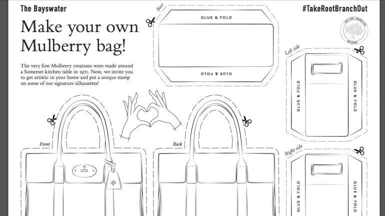Mulberry lanza moldes online para crear tus propias carteras de la firma