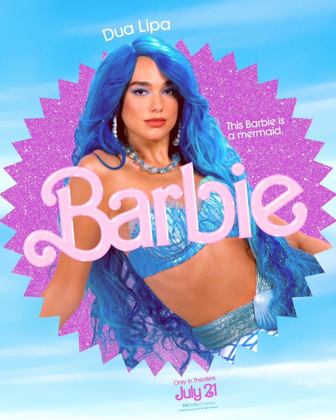 Dua Lipa se convierte en sirena para la película de Barbie